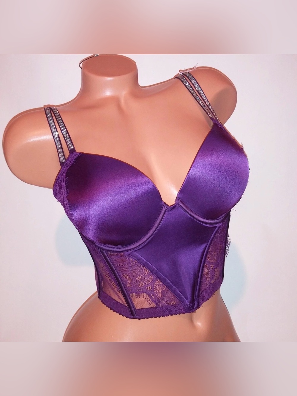 Victoria's Secret Purple Longline Push-Up Bra - Picture 2 of 9